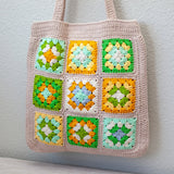 Women’s Handmade Crochet Granny Square Patch Shoulder Bag Purse for Boho Everyday Style & Gifts