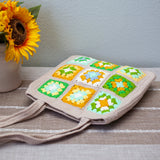 Women’s Handmade Crochet Granny Square Patch Shoulder Bag Purse for Boho Everyday Style & Gifts