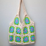 Women’s Artsy Knitted Granny Square Tote for Boho Everyday Style & Gifts