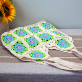 Women’s Artsy Knitted Granny Square Tote for Boho Everyday Style & Gifts