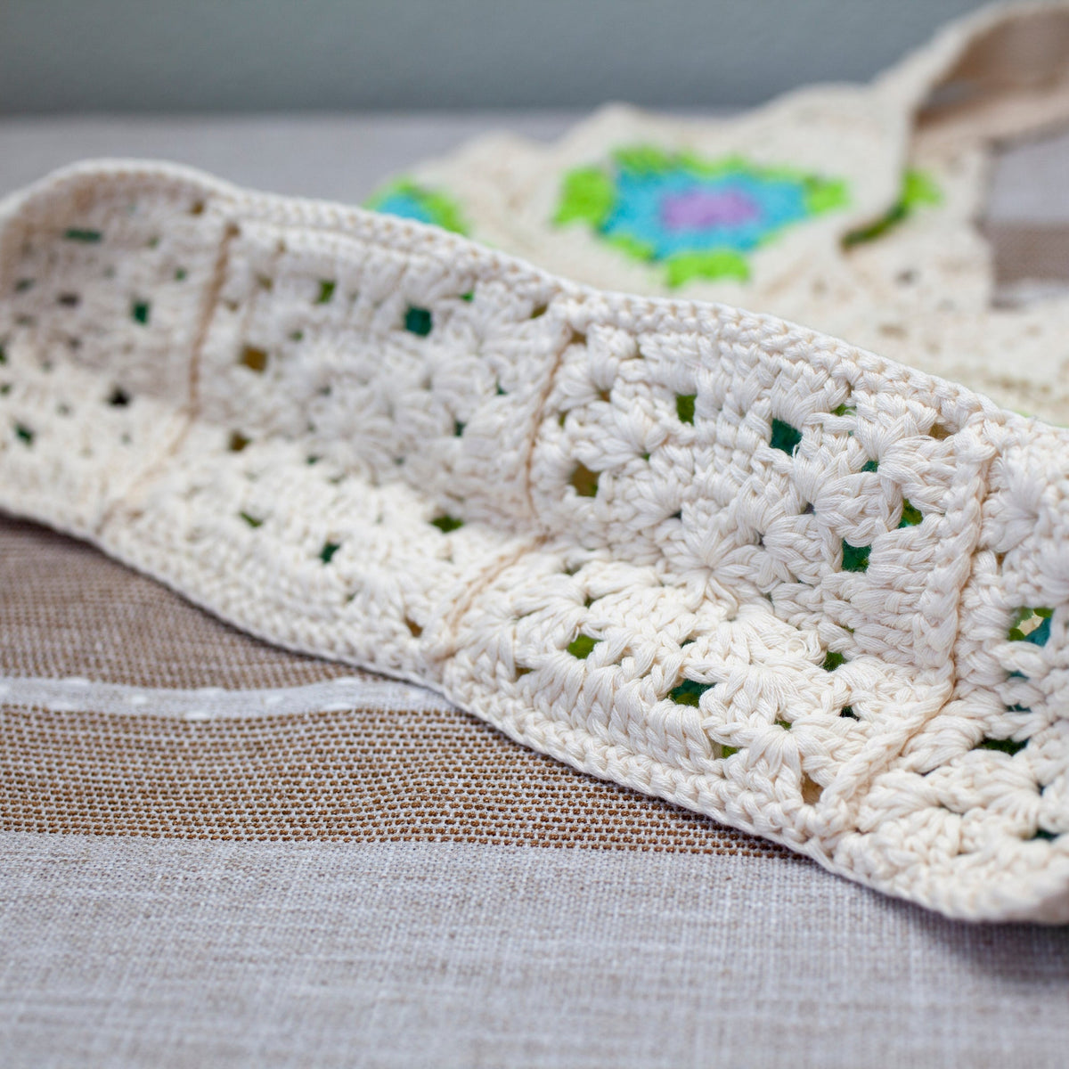 Women’s Artsy Knitted Granny Square Tote for Boho Everyday Style & Gifts