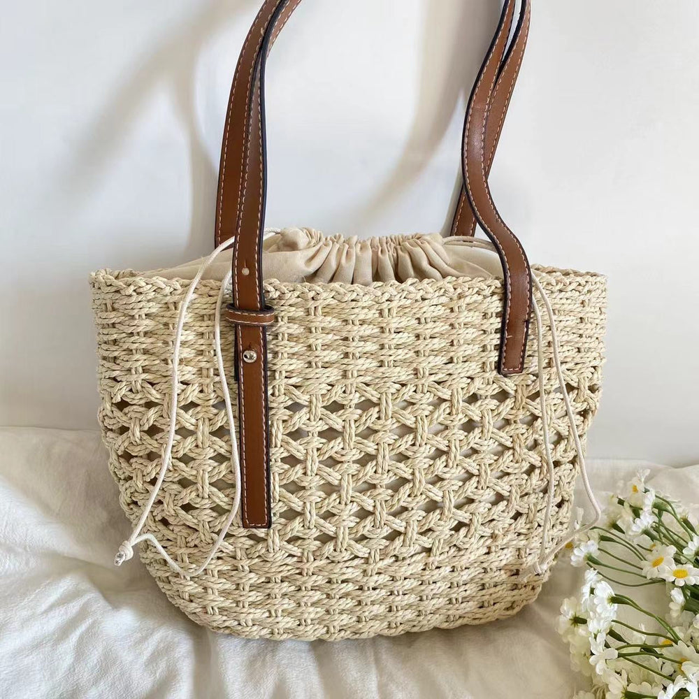 Women’s Straw Market Tote Bag for Beach, Vacation & Summer Outfits
