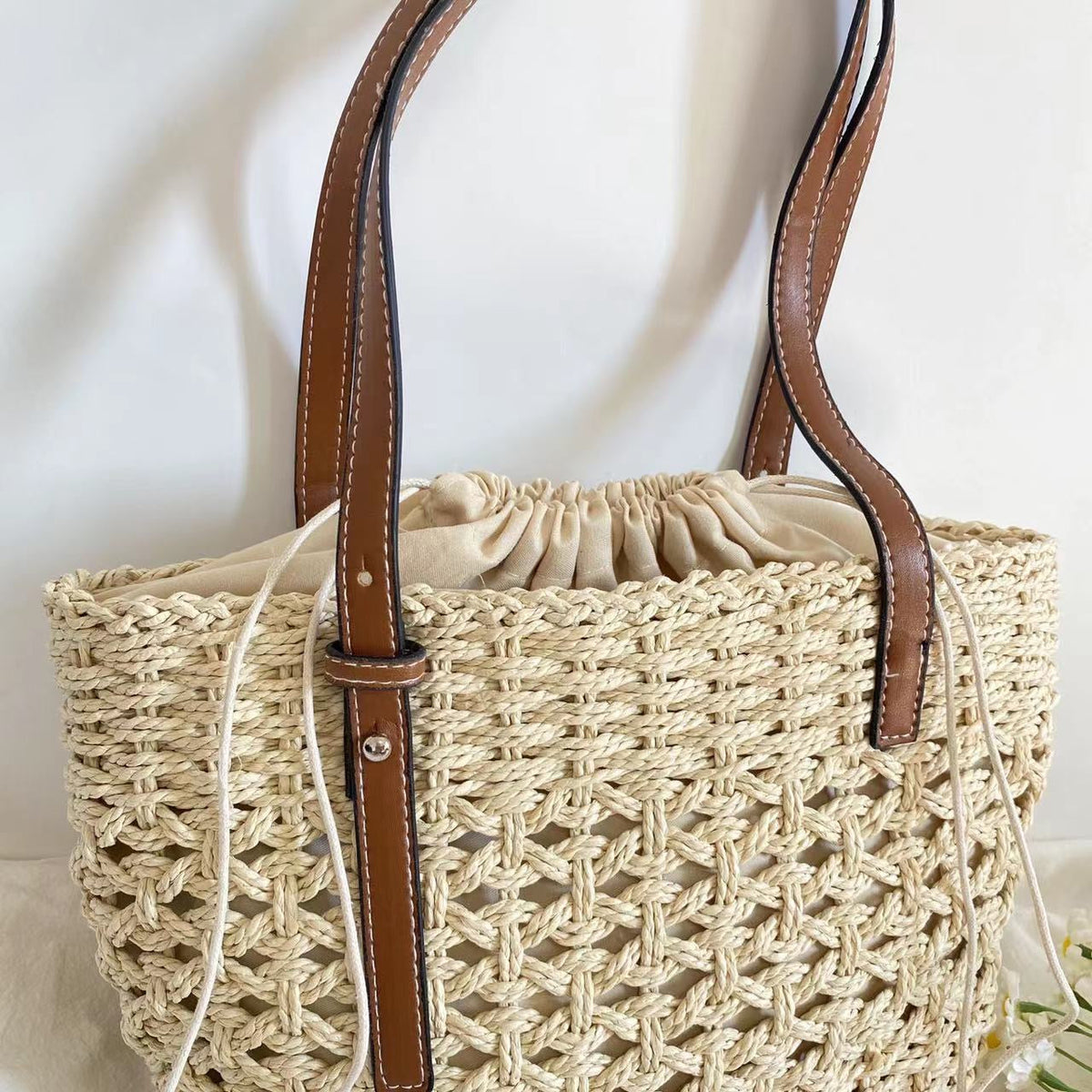 Women’s Straw Market Tote Bag for Beach, Vacation & Summer Outfits