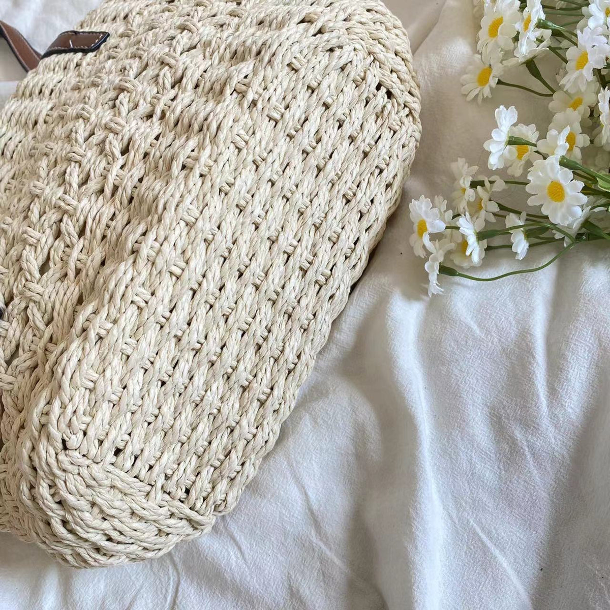 Women’s Straw Market Tote Bag for Beach, Vacation & Summer Outfits