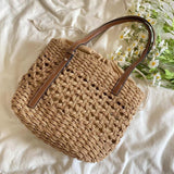 Women’s Straw Market Tote Bag for Beach, Vacation & Summer Outfits