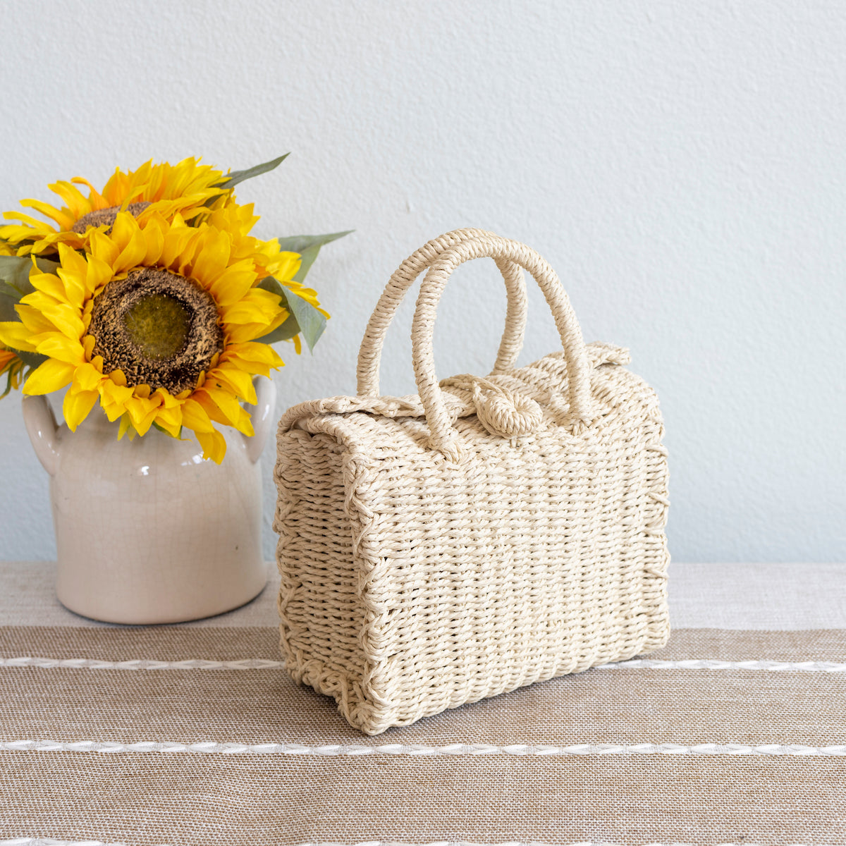 Women’s Beach Straw Woven Box Crossbody Bag Tote Bag for Beach, Vacation & Summer Outfits