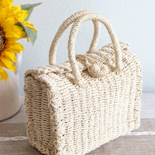 Damen Strand Stroh Gewebte Box Crossbody Tasche Umhängetasche für Strand, Urlaub & Sommeroutfits