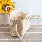 Women’s Beach Straw Woven Box Crossbody Bag Tote Bag for Beach, Vacation & Summer Outfits