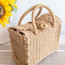 Damen Strand Stroh Gewebte Box Crossbody Tasche Umhängetasche für Strand, Urlaub & Sommeroutfits
