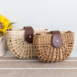 Women’s Summer Straw Half Moon Shoulder Bag Tote Bag for Beach, Vacation & Summer Outfits