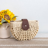 Women’s Summer Straw Half Moon Shoulder Bag Tote Bag for Beach, Vacation & Summer Outfits