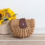 Women’s Summer Straw Half Moon Shoulder Bag Tote Bag for Beach, Vacation & Summer Outfits