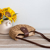 Women’s Summer Straw Half Moon Shoulder Bag Tote Bag for Beach, Vacation & Summer Outfits