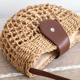 Women’s Summer Straw Half Moon Shoulder Bag Tote Bag for Beach, Vacation & Summer Outfits