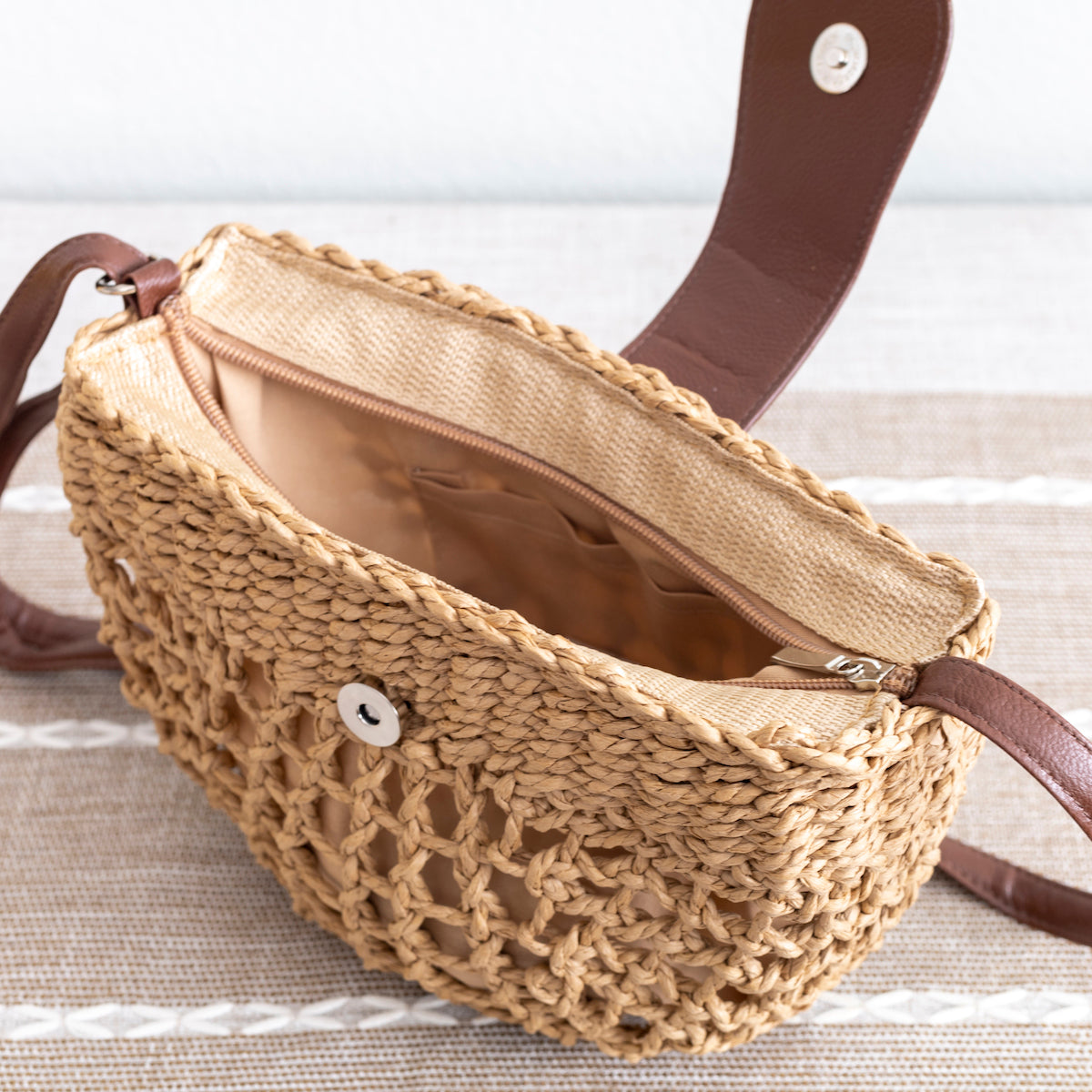 Women’s Summer Straw Half Moon Shoulder Bag Tote Bag for Beach, Vacation & Summer Outfits