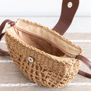 Women’s Summer Straw Half Moon Shoulder Bag Tote Bag for Beach, Vacation & Summer Outfits