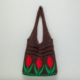 Women’s Cotton Knitted Artsy Floral Shoulder Bag for Boho Everyday Style & Gifts