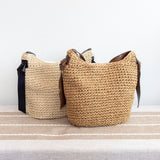Women’s Simple Straw Woven Shoulder Bag for Beach, Vacation & Summer Outfits