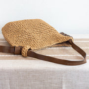 Women’s Simple Straw Woven Shoulder Bag for Beach, Vacation & Summer Outfits