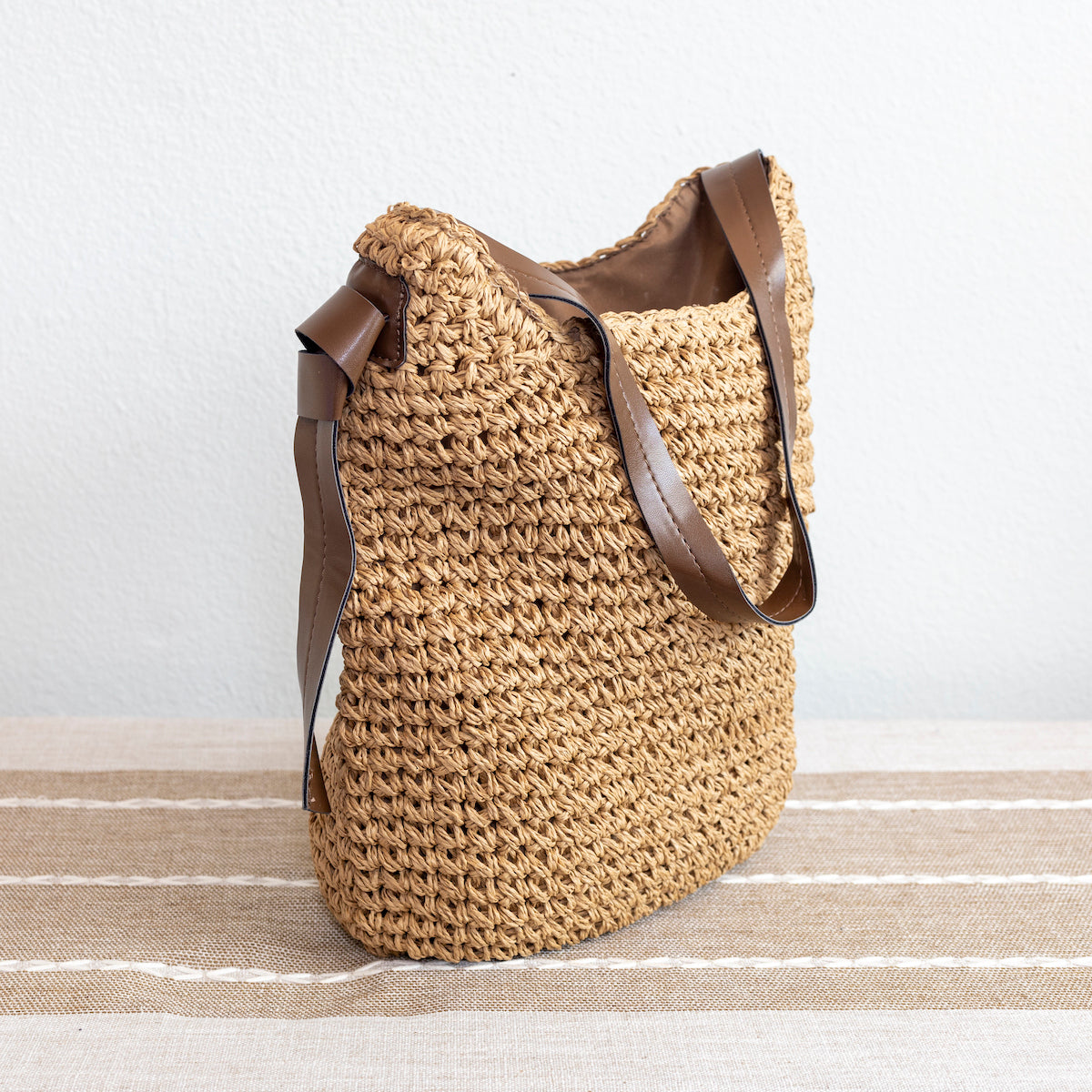 Women’s Simple Straw Woven Shoulder Bag for Beach, Vacation & Summer Outfits