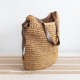 Women’s Simple Straw Woven Shoulder Bag for Beach, Vacation & Summer Outfits