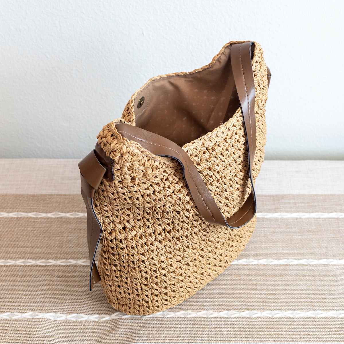 Women’s Simple Straw Woven Shoulder Bag for Beach, Vacation & Summer Outfits