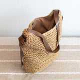 Women’s Simple Straw Woven Shoulder Bag for Beach, Vacation & Summer Outfits
