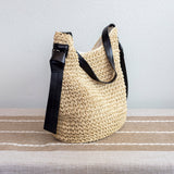 Women’s Simple Straw Woven Shoulder Bag for Beach, Vacation & Summer Outfits