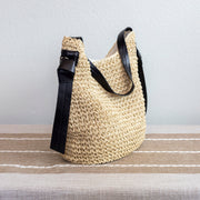 Women’s Simple Straw Woven Shoulder Bag for Beach, Vacation & Summer Outfits