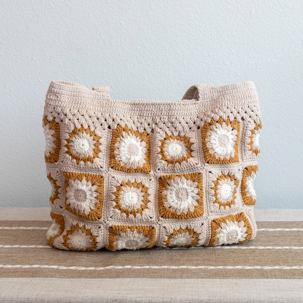 Handgemachte Häkel-Umhängetasche für Damen im Granny-Square-Design – Boho-Stil für Alltag & Geschenke