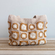 Women’s Handmade Crochet Granny Square Shoulder Bag Purse for Boho Everyday Style & Gifts