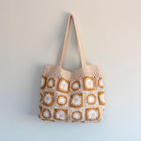 Women’s Handmade Crochet Granny Square Shoulder Bag Purse for Boho Everyday Style & Gifts