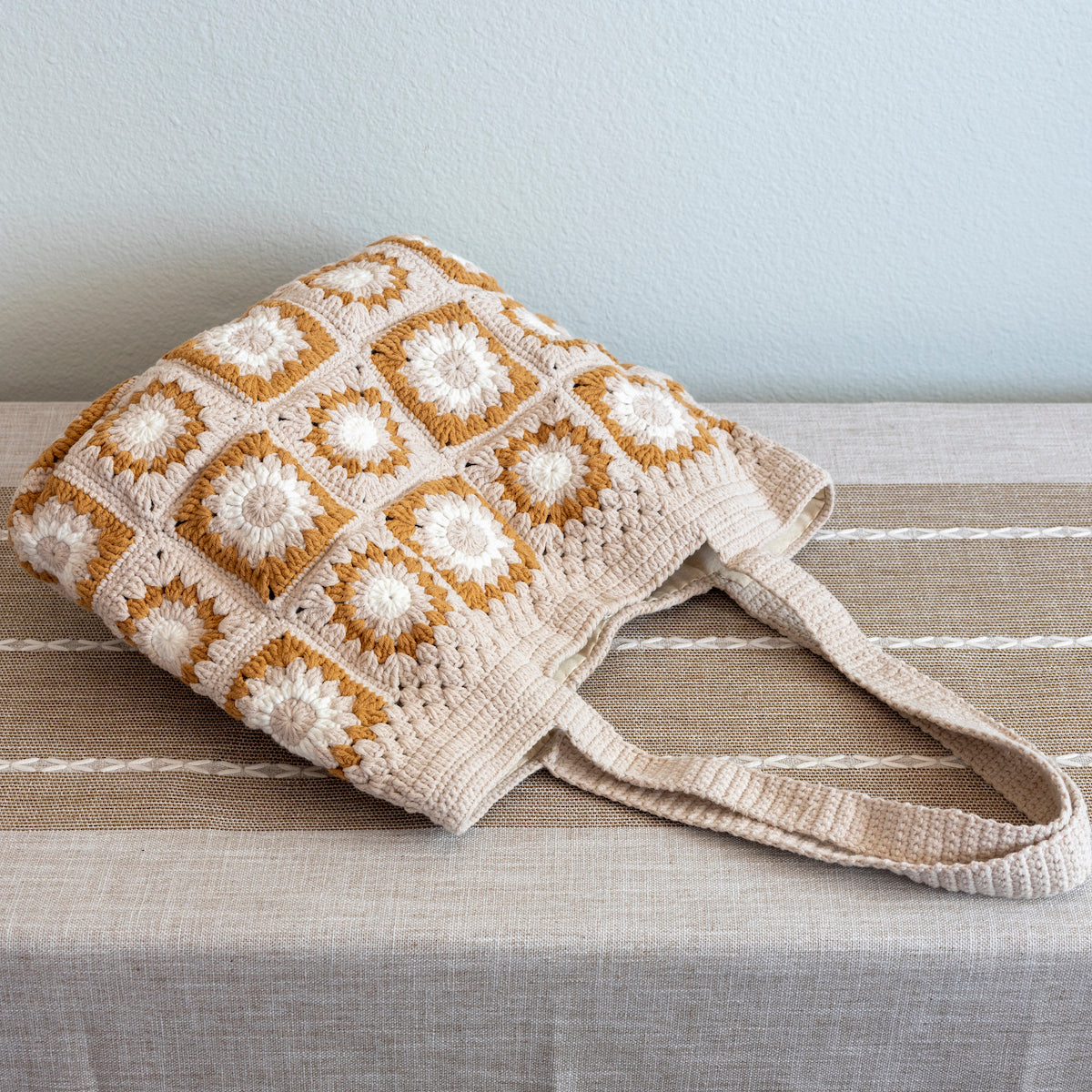 Women’s Handmade Crochet Granny Square Shoulder Bag Purse for Boho Everyday Style & Gifts