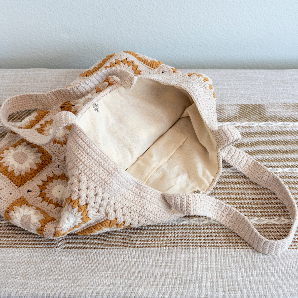 Women’s Handmade Crochet Granny Square Shoulder Bag Purse for Boho Everyday Style & Gifts