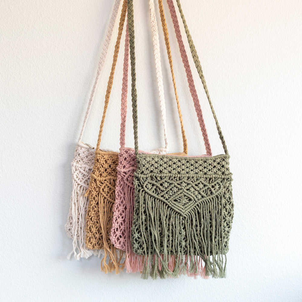Häkel-Baumwoll-Boho-Strand-Umhängetasche Tragetasche für den Boho-Alltagsstil und Geschenke