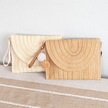 Damen Stroh-Geflochtene Schultertasche/Clutch für Strand, Urlaub & Sommer-Outfits