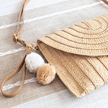 Damen Stroh-Geflochtene Schultertasche/Clutch für Strand, Urlaub & Sommer-Outfits