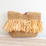 Women’s Large Straw Tote Bag with Tassels for Beach, Vacation & Summer Outfits