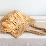 Women’s Large Straw Tote Bag with Tassels for Beach, Vacation & Summer Outfits