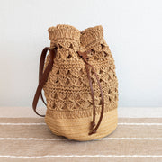 Women’s Summer Straw Bucket Bag Shoulder Bag for Beach, Vacation & Summer Outfits