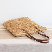 Women’s Straw Woven Summer Bag with Floral Designs Tote Bag for Beach, Vacation & Summer Outfits