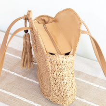 Women’s Straw Woven Round Tote with Leather Strap and Tassel for Beach, Vacation & Summer Outfits