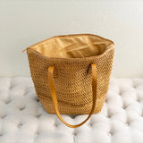 Women’s Straw Woven Tote Minimalist Summer Shoulder Bag for Beach, Vacation & Summer Outfits