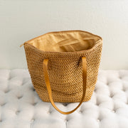 Women’s Straw Woven Tote Minimalist Summer Shoulder Bag for Beach, Vacation & Summer Outfits