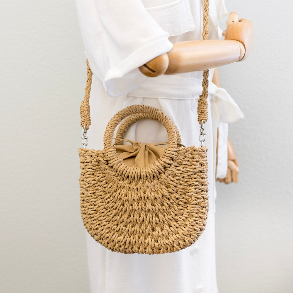 Sommerliche Strohkorbtasche für Damen, Tragetasche für Strand, Urlaub & Sommer-Outfits