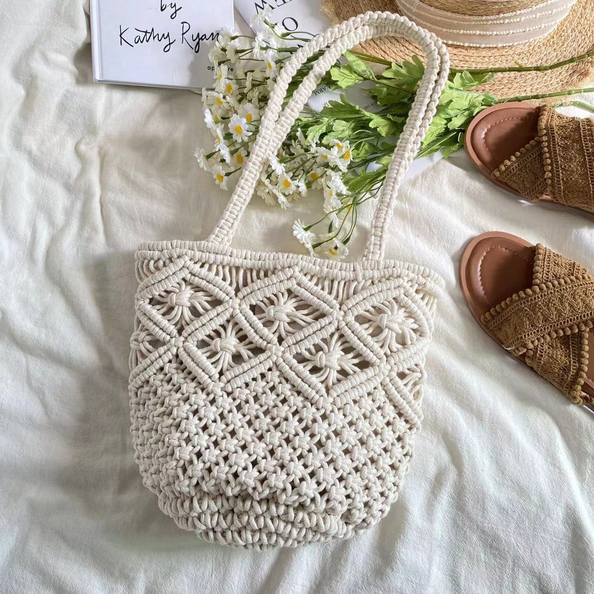 Women’s Retro Cotton Bucket Shoulder Bag for Boho Everyday Style & Gifts
