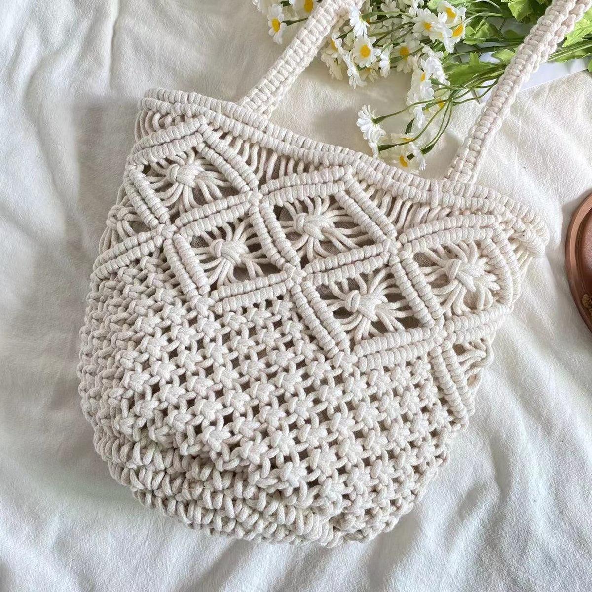 Women’s Retro Cotton Bucket Shoulder Bag for Boho Everyday Style & Gifts