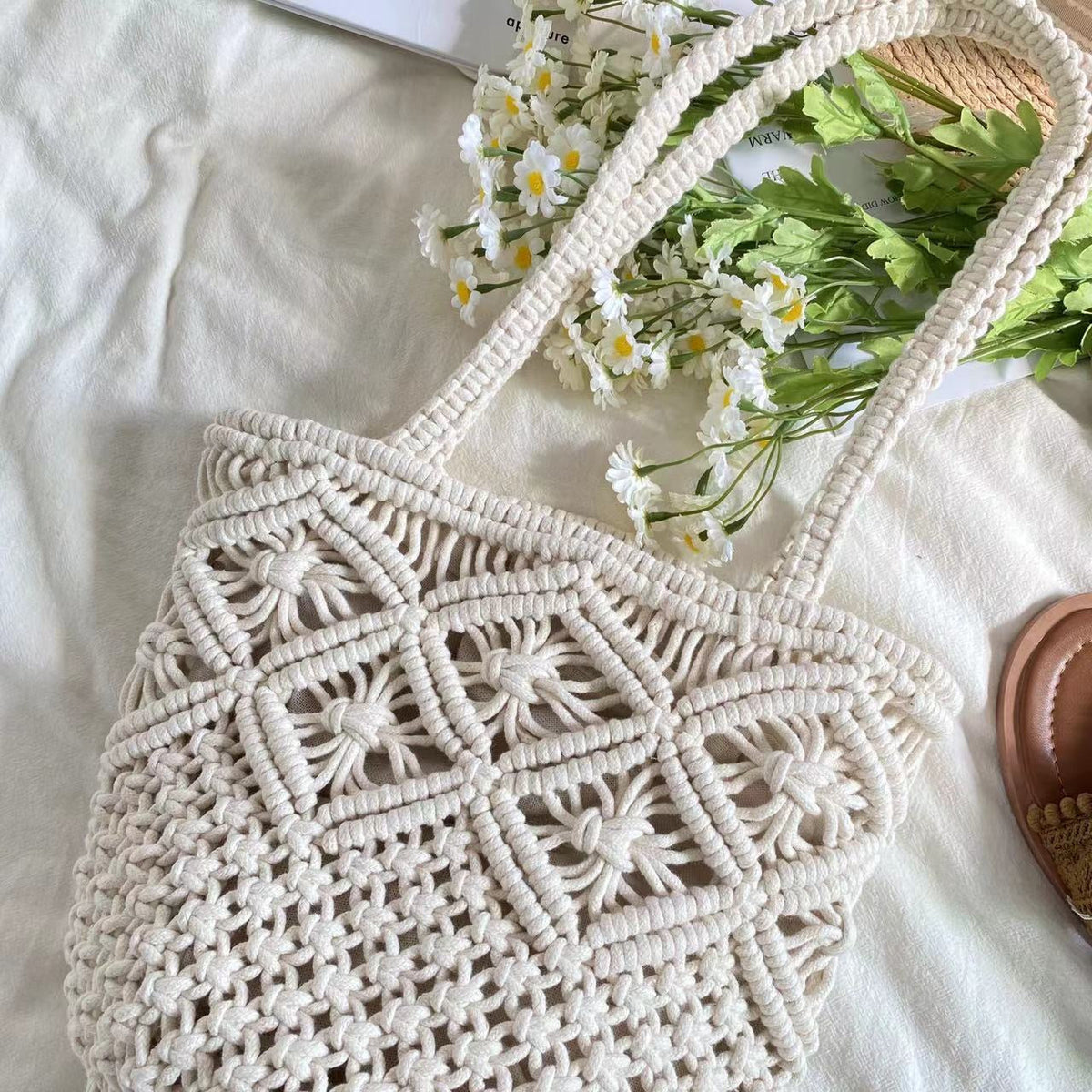 Women’s Retro Cotton Bucket Shoulder Bag for Boho Everyday Style & Gifts