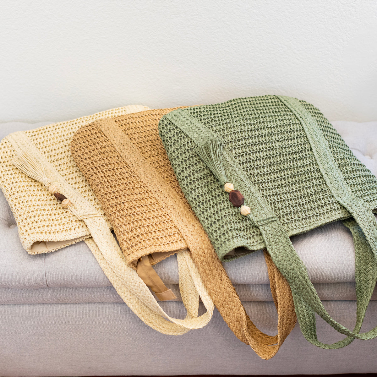 Women’s Large Straw Woven Tote Bag for Beach, Vacation & Summer Outfits