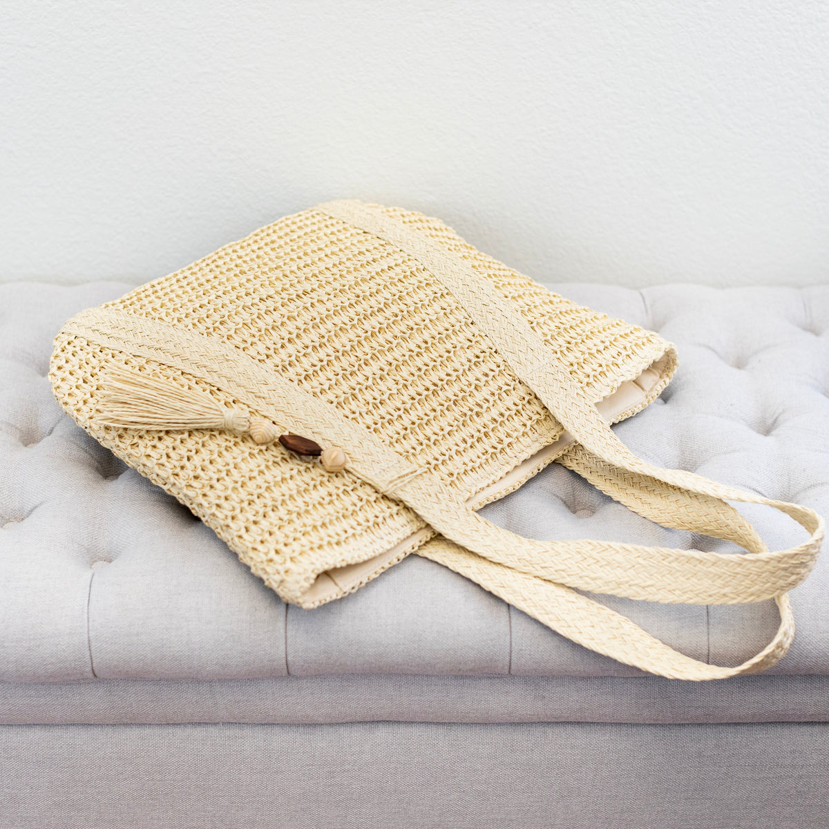 Women’s Large Straw Woven Tote Bag for Beach, Vacation & Summer Outfits